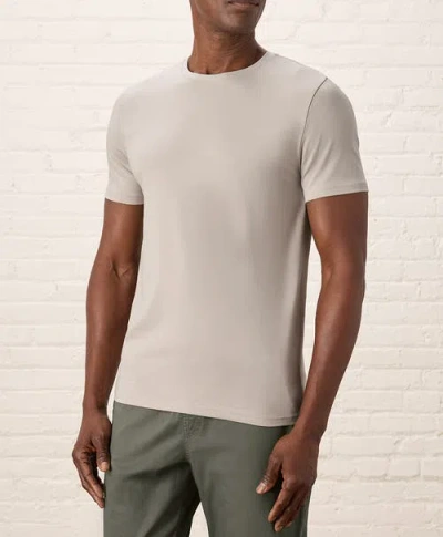 Pact Organic Cotton Luxe Stretch Jersey Slim Crew Neck Tee In Nickel