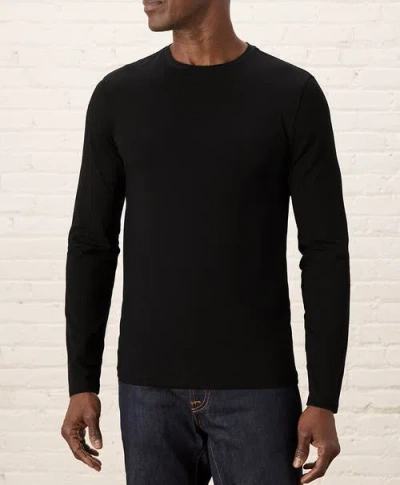 Pact Organic Cotton Luxe Stretch Jersey Slim Long Sleeve Tee In Black