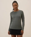 Pact Organic Cotton Luxe Stretch Jersey Slim Long Sleeve Tee In Castor Grey