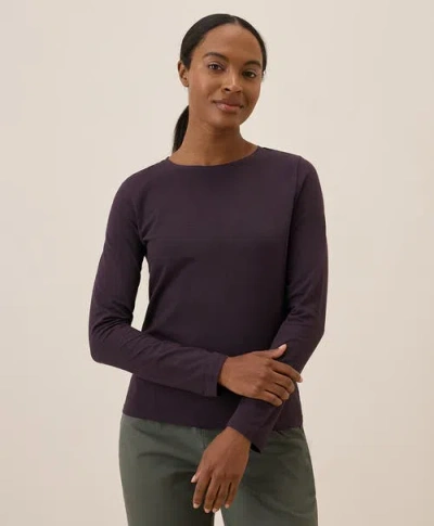 Pact Organic Cotton Luxe Stretch Jersey Slim Long Sleeve Tee In Plum
