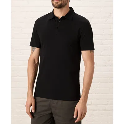 Pact Organic Cotton Luxe Stretch Jersey Slim Polo In Black