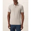 Pact Organic Cotton Luxe Stretch Jersey Slim Polo In Nickel