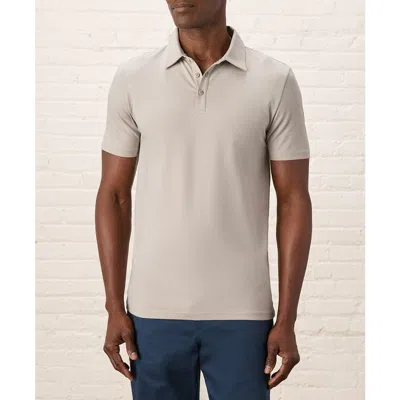 Pact Organic Cotton Luxe Stretch Jersey Slim Polo In Nickel