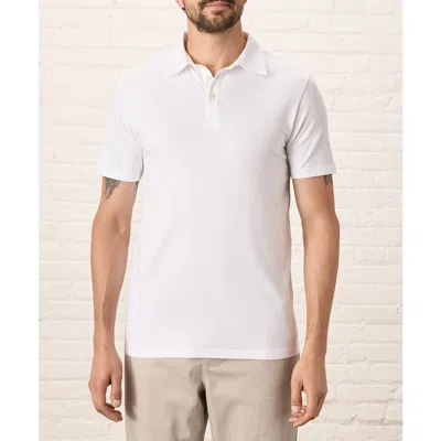 Pact Organic Cotton Luxe Stretch Jersey Slim Polo In White