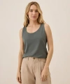Pact Organic Cotton Luxe Stretch Jersey Slim Tank In Castor Grey