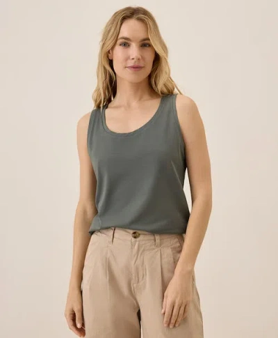 Pact Organic Cotton Luxe Stretch Jersey Slim Tank In Castor Grey