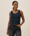 Pact Organic Cotton Luxe Stretch Jersey Slim Tank In Blue