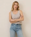 Pact Organic Cotton Luxe Stretch Jersey Slim Tank In Nickel