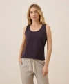 Pact Organic Cotton Luxe Stretch Jersey Slim Tank In Plum