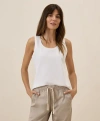 Pact Organic Cotton Luxe Stretch Jersey Slim Tank In White