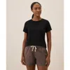 Pact Organic Cotton Luxe Stretch Jersey Slim Tee In Black