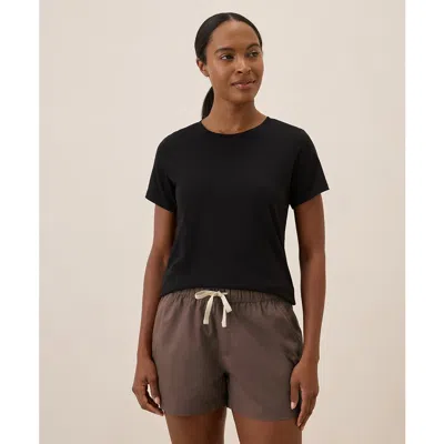 Pact Organic Cotton Luxe Stretch Jersey Slim Tee In Black