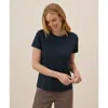 Pact Organic Cotton Luxe Stretch Jersey Slim Tee In Midnight Blue