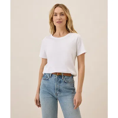 Pact Organic Cotton Luxe Stretch Jersey Slim Tee In White