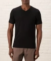 Pact Organic Cotton Luxe Stretch Jersey Slim V-neck Tee In Black