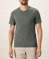 Pact Organic Cotton Luxe Stretch Jersey Slim V-neck Tee In Gray