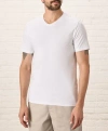 Pact Organic Cotton Luxe Stretch Jersey Slim V-neck Tee In White