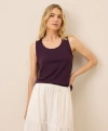 Pact Organic Cotton Luxe Stretch Jersey Tank In Purple
