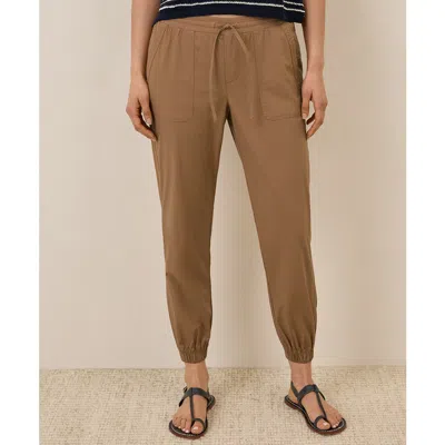 Pact Organic Cotton Monterey Poplin Jogger In Brown