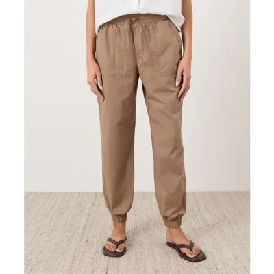 Pact Organic Cotton Monterey Poplin Jogger In Brown