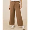 Pact Organic Cotton Monterey Poplin Wide Leg In Brown