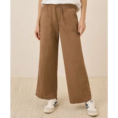 Pact Organic Cotton Monterey Poplin Wide Leg In Brown