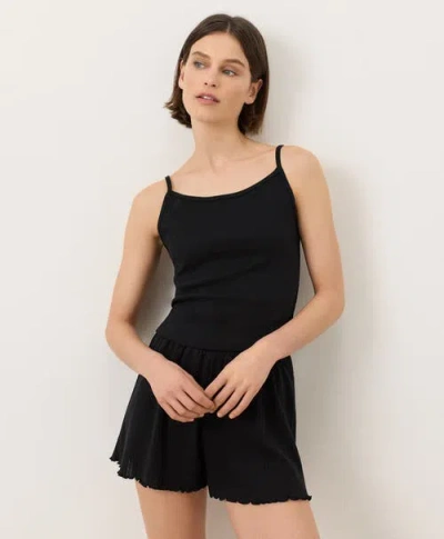 Pact Organic Cotton Pointelle Cami In Black