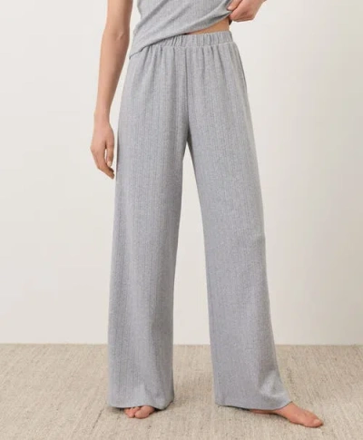 Pact Organic Cotton Pointelle Wide Leg Pant In Gray