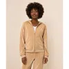 Pact Organic Cotton Pure Velour Zip Hoodie In Nude