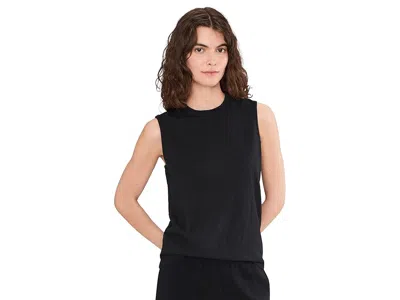 Pact Organic Cotton Slub High Neck Tank Top In Black