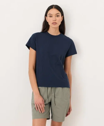 Pact Organic Cotton Soft-slub Essential Crewneck Tee In Blue