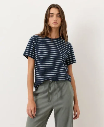 Pact Organic Cotton Soft-slub Essential Crewneck Tee In Blue