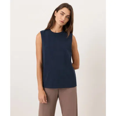 Pact Organic Cotton Soft-slub Essential Tank In Blue