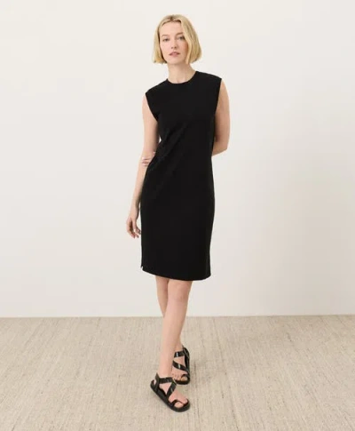 Pact Organic Cotton Soft-slub Essential Easy Muscle Tee Dress In Black