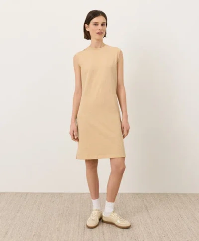 Pact Organic Cotton Soft-slub Essential Easy Muscle Tee Dress In Neutral