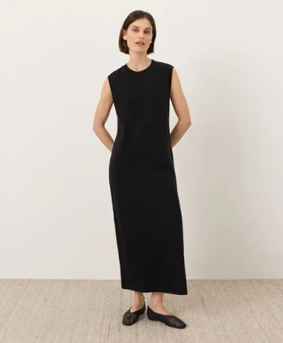 Pact Organic Cotton Soft-slub Essential Easy Muscle Tee Maxi Dress In Black