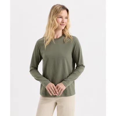 Pact Organic Cotton Softspun Essential Crewneck Long Sleeve Tee In Green