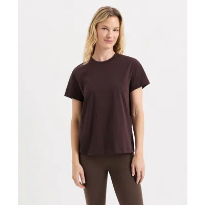 Pact Organic Cotton Softspun Essential Crewneck Tee In Burgundy