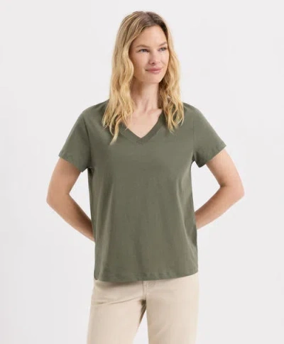 Pact Organic Cotton Softspun Essential V-neck Tee In Multi