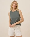 Pact Organic Cotton Softspun High Neck Tank In Gray