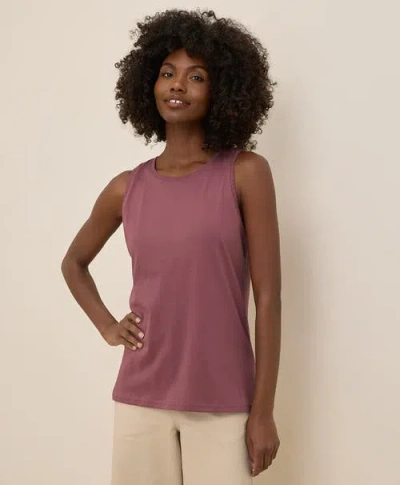 Pact Organic Cotton Softspun High Neck Tank In Mauve