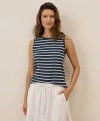 Pact Organic Cotton Softspun High Neck Tank In Blue