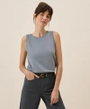 Pact Organic Cotton Softspun High Neck Tank In Smoke