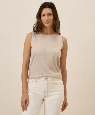 Pact Organic Cotton Softspun High Neck Tank In Wheat Heather