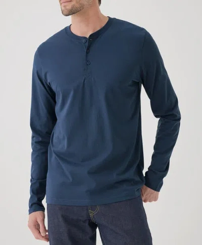 Pact Organic Cotton Softspun Long Sleeve Henley In French Navy