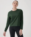 Pact Organic Cotton Softspun Long Sleeve Pocket Tee In Green