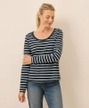 Pact Organic Cotton Softspun Long Sleeve Scoop Neck Tee In Blue