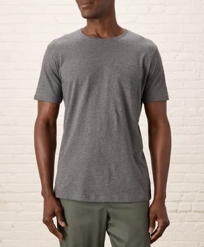 Pact Organic Cotton Softspun Pocket Crew Tee In Medium Grey Heather