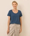 Pact Organic Cotton Softspun Scoop Neck Tee In Blue