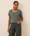 Pact Organic Cotton Softspun Scoop Neck Tee In Gray